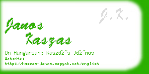 janos kaszas business card